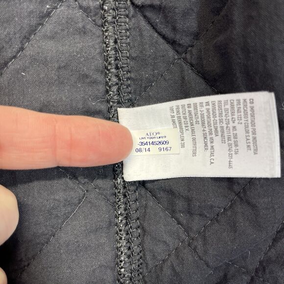 American Eagle Quilted Jacket Women’s XS Dark Gray Snap Front 9167 2014 - Picture 7 of 11